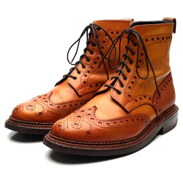 Grenson Fred bottines brogue cuir marron 8 triple cousu