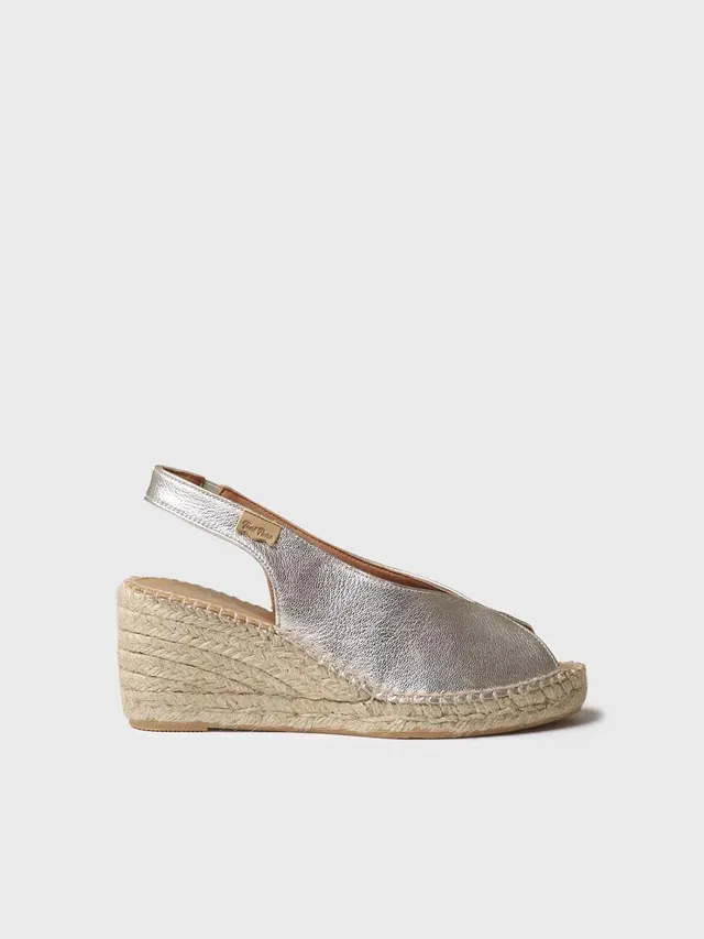Toni Pons Laila-P espadrilles compensées platine cuir