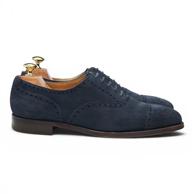 Crockett & Jones Westfield oxford daim bleu pointure UK 7,5
