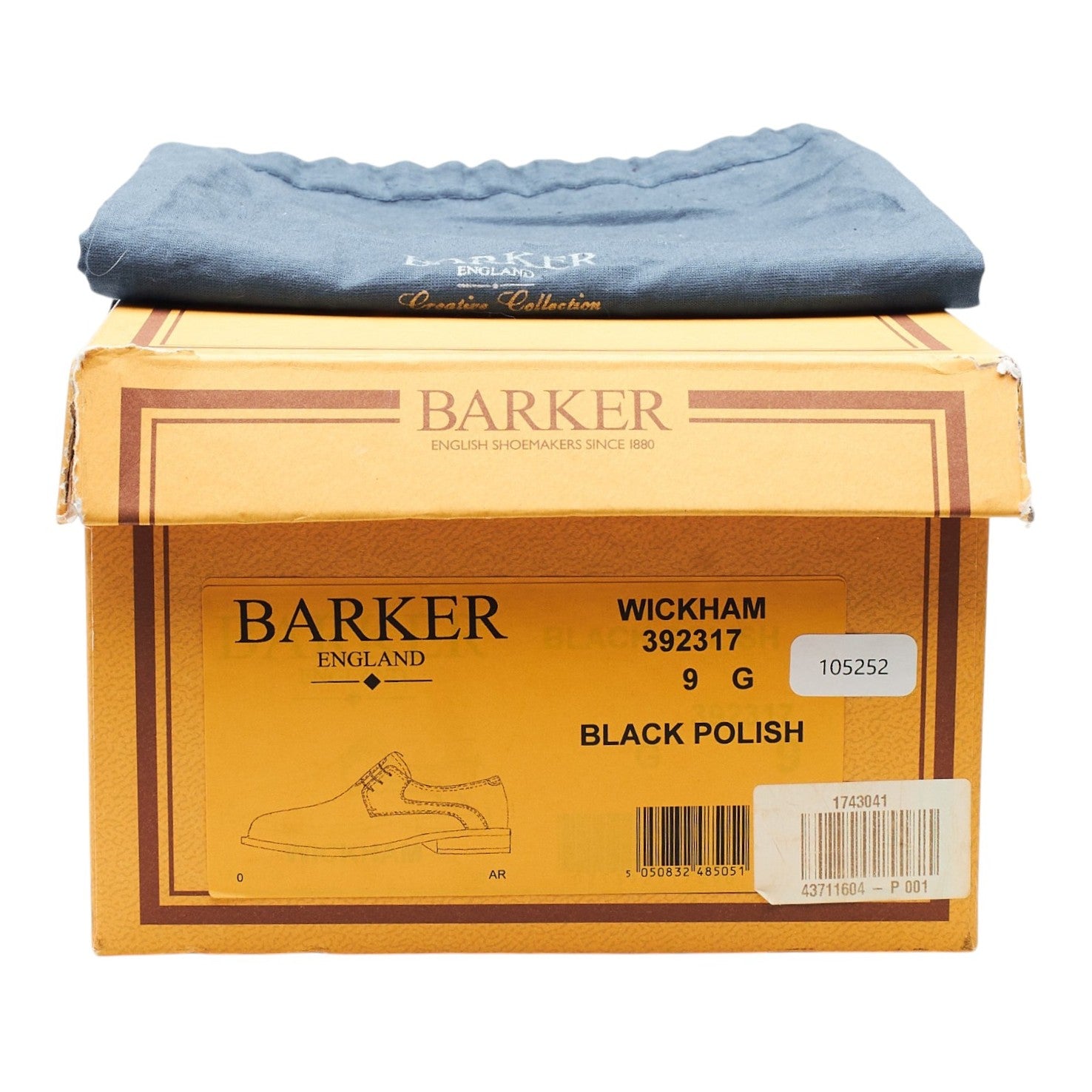 Barker Wickham derbies cuir noir 9 UK