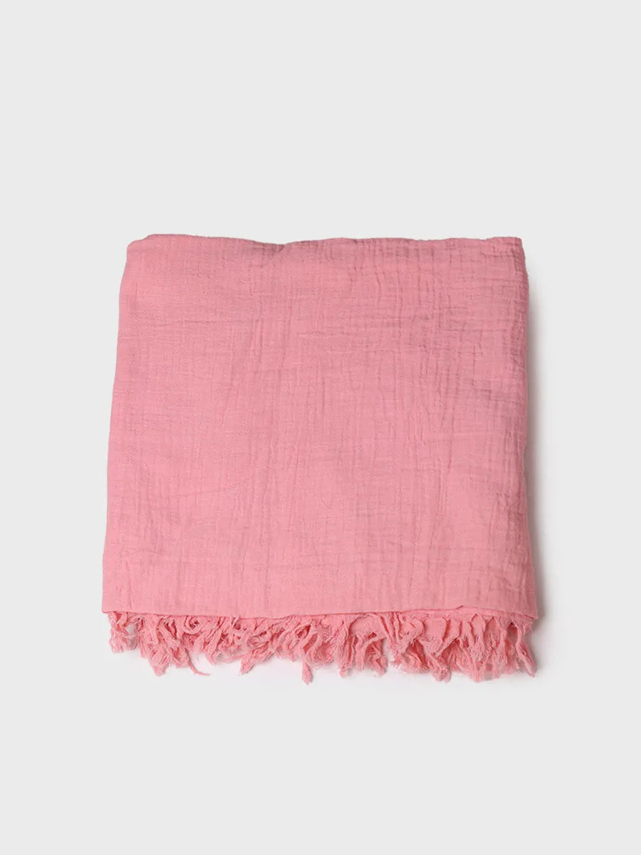 Toni Pons Fatima foulard coton rose léger 120 cm