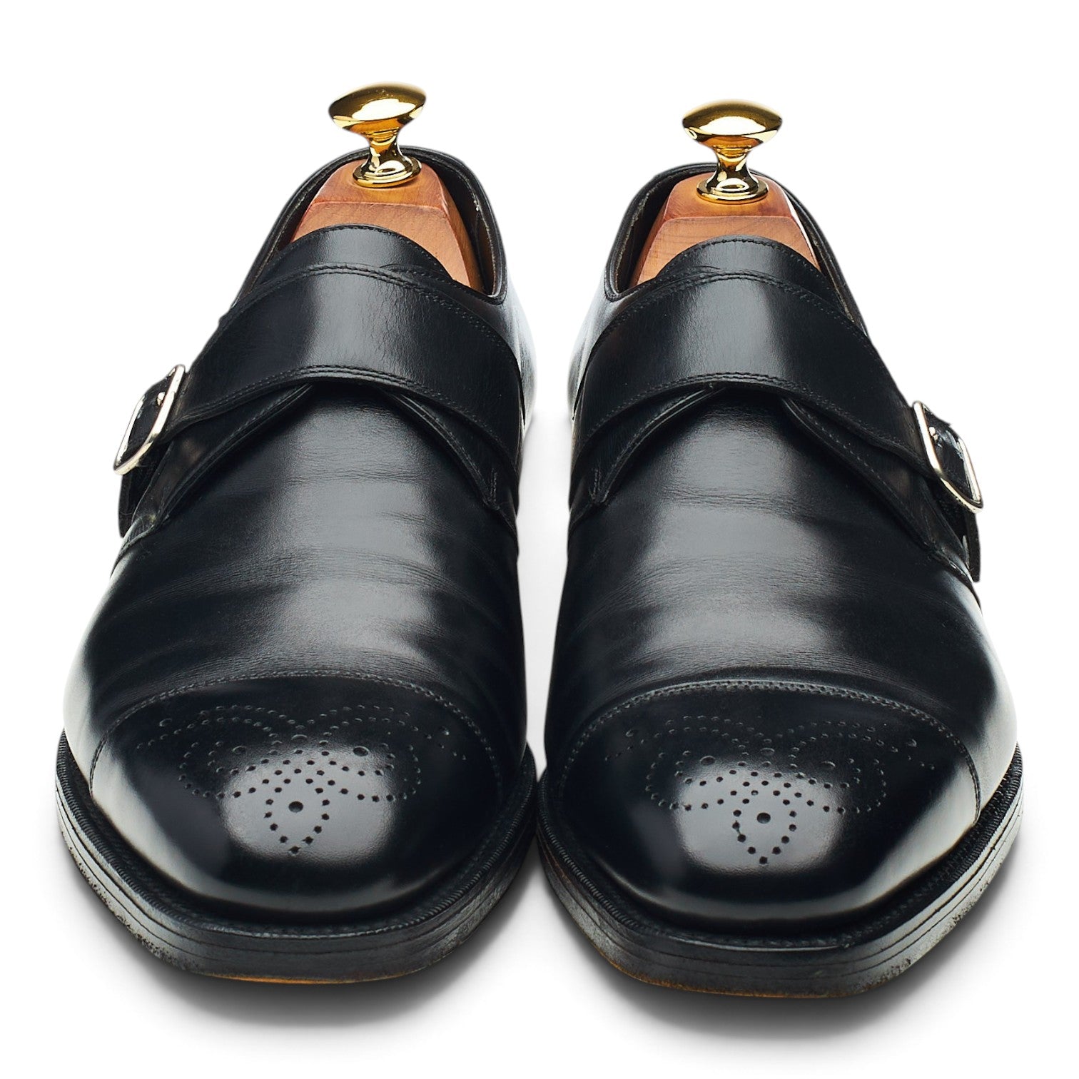 Edward Green monk cuir noir UK 7.5 E