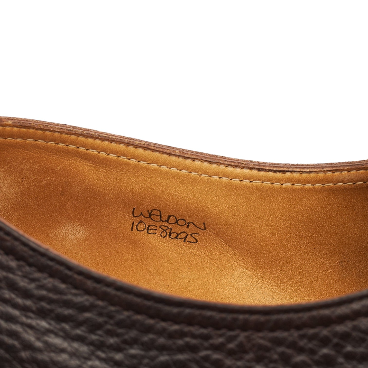 John Lobb Weldon derby cuir grainé marron UK 10