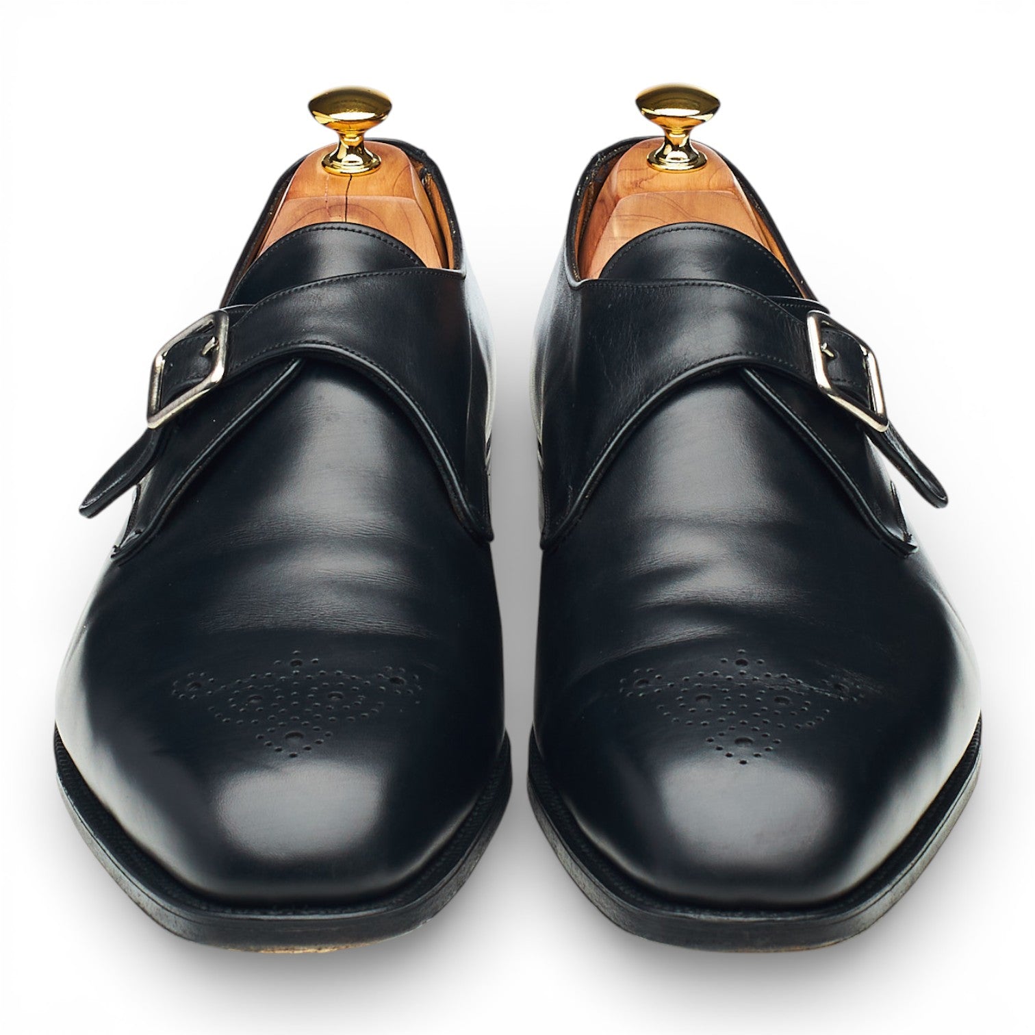 Tricker's Monk cuir noir pointure UK 12