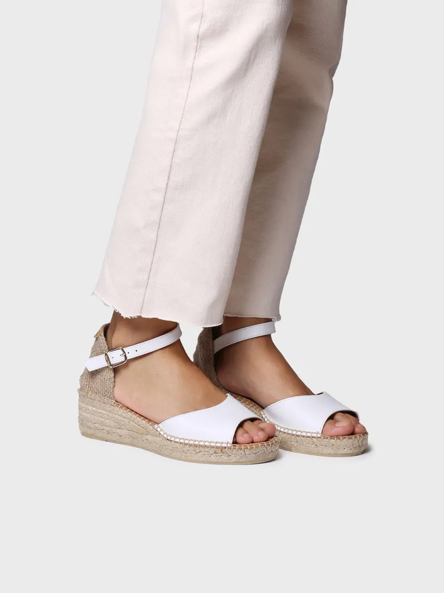 Toni Pons Briella-P espadrille cuir blanc 4,5 cm