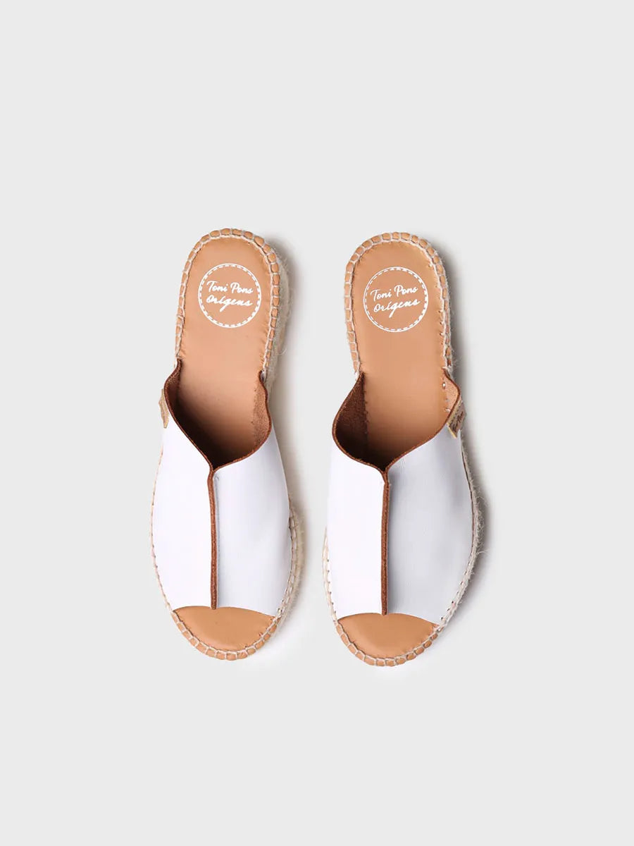 Toni Pons Ivonne espadrilles cuir blanc talon 7 cm