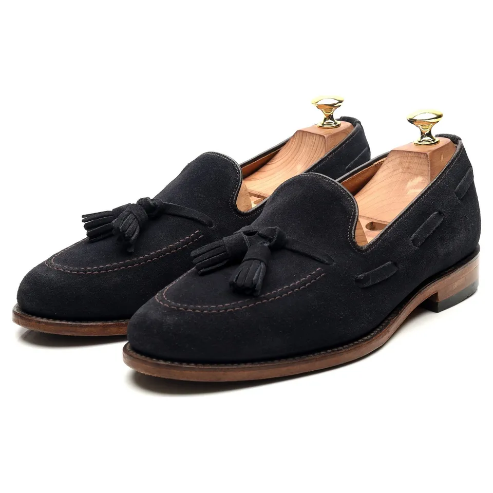 Loake Lincoln mocassins daim bleu marine UK 8