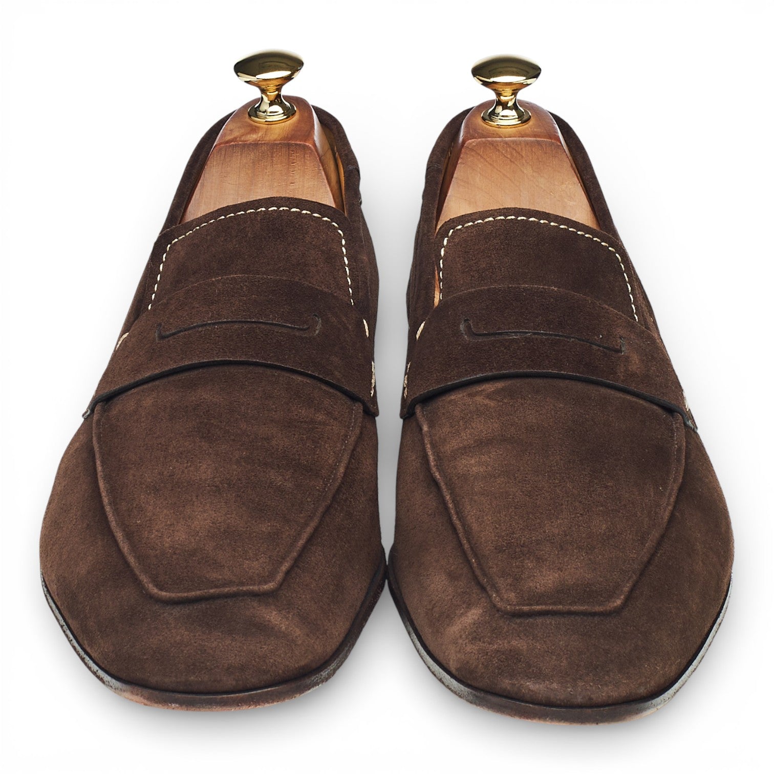 Berluti mocassins daim marron foncé UK 10