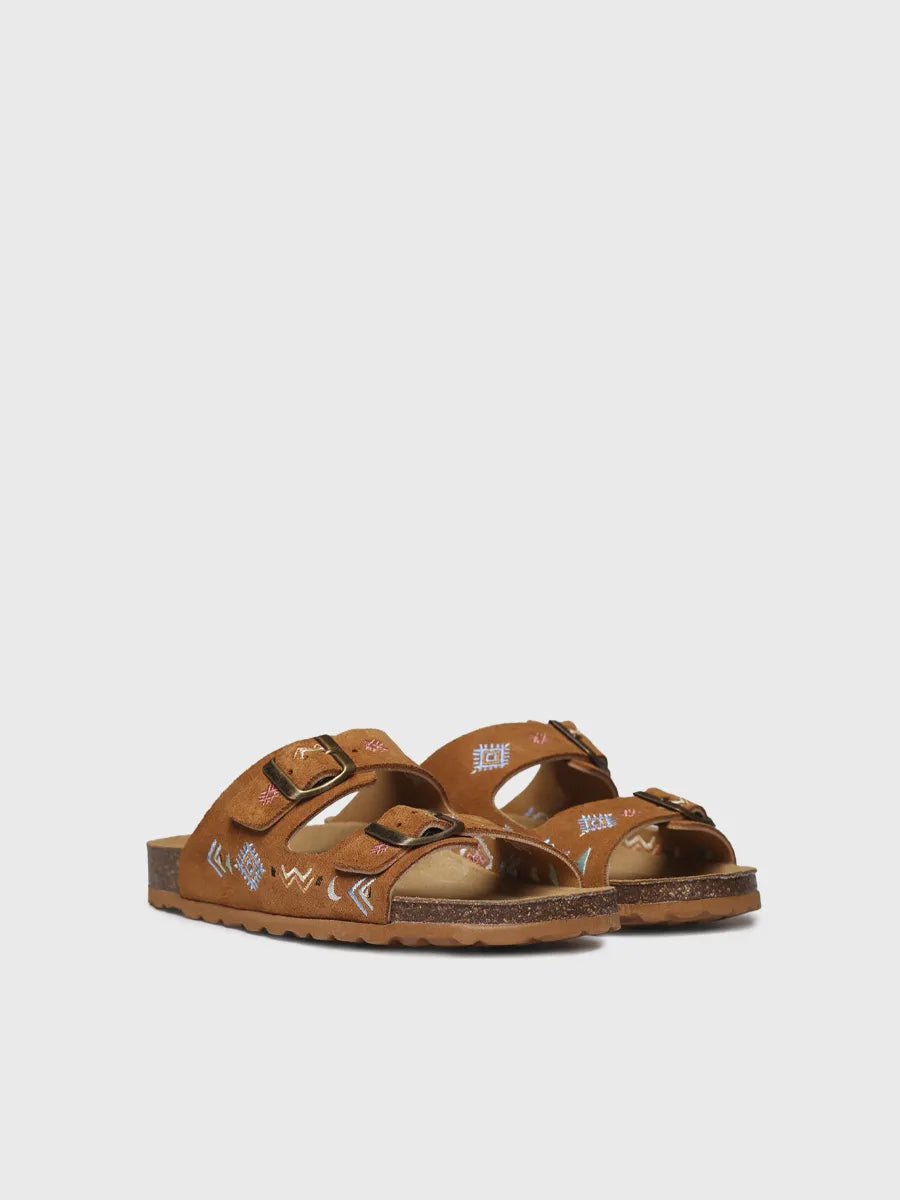 Toni Pons Ghana-BQ sandale femme cuir suédé brodé