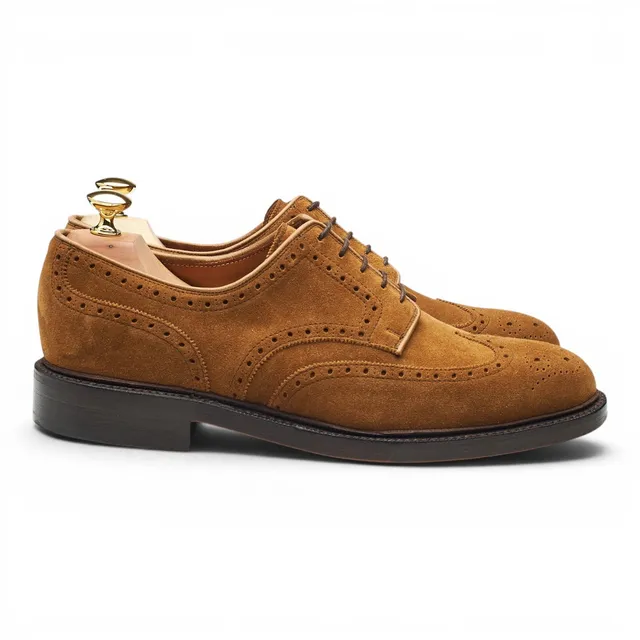 Ralph Lauren Brenton derby brogue daim marron UK 7.5