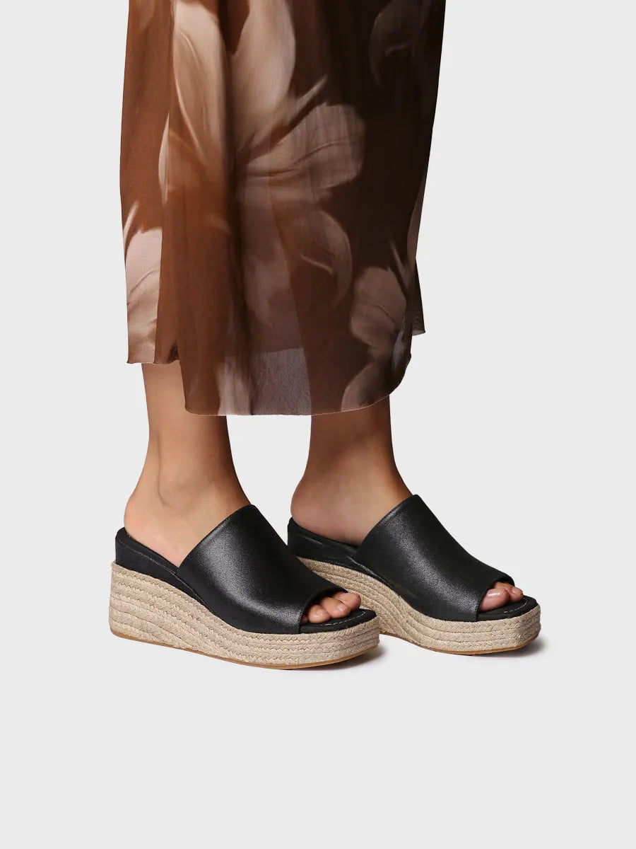 Toni Pons Marlene espadrille compensée noire suède