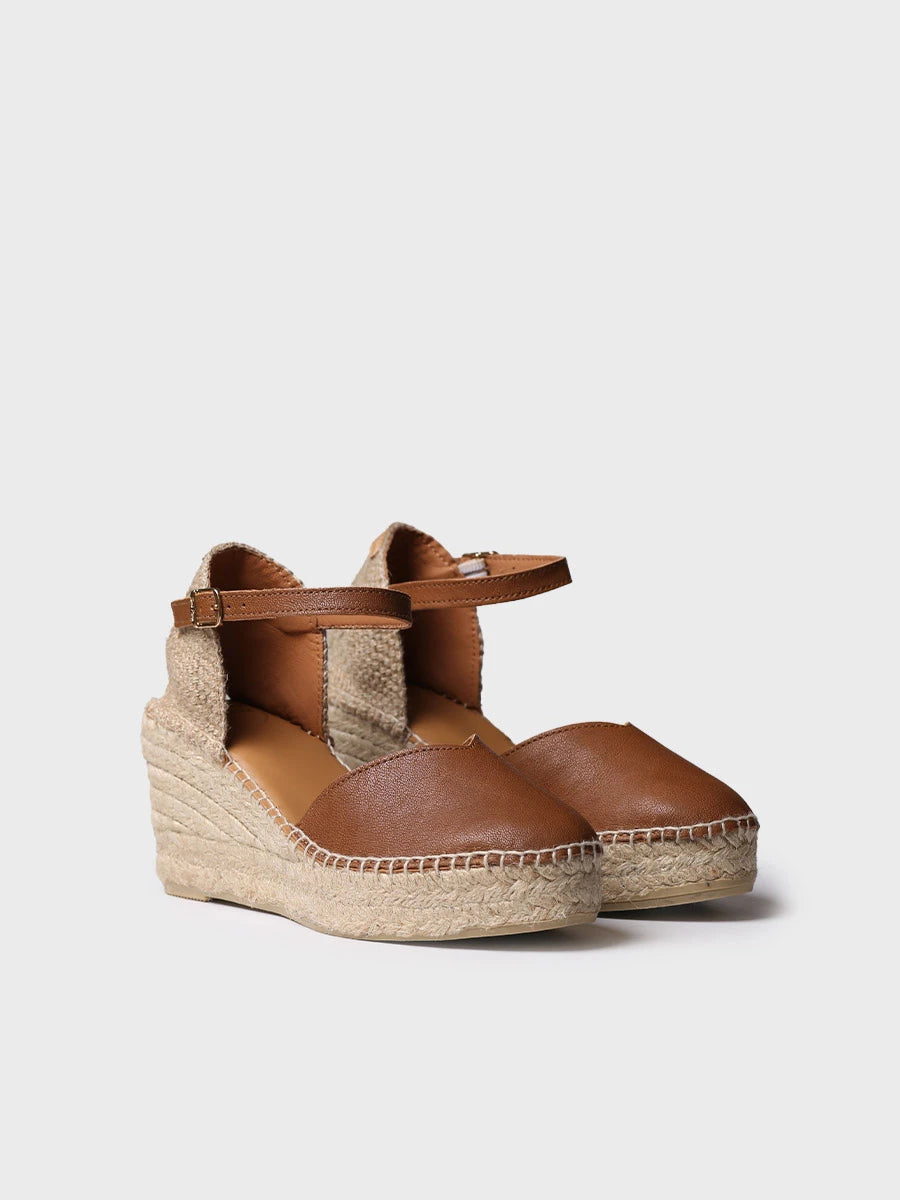 Toni Pons Magda-P espadrille compensée cuir 7,5 cm