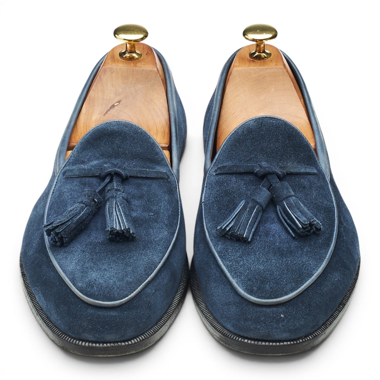 Baudoin & Lange Sagan Classic mocassins daim bleu marine UK 8.5