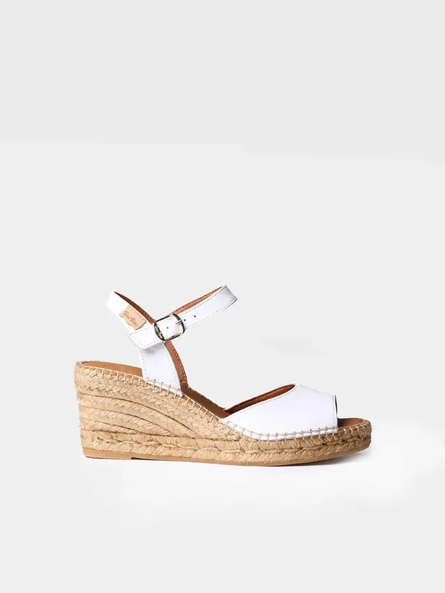 Toni Pons Sia-P espadrilles compensées cuir blanc