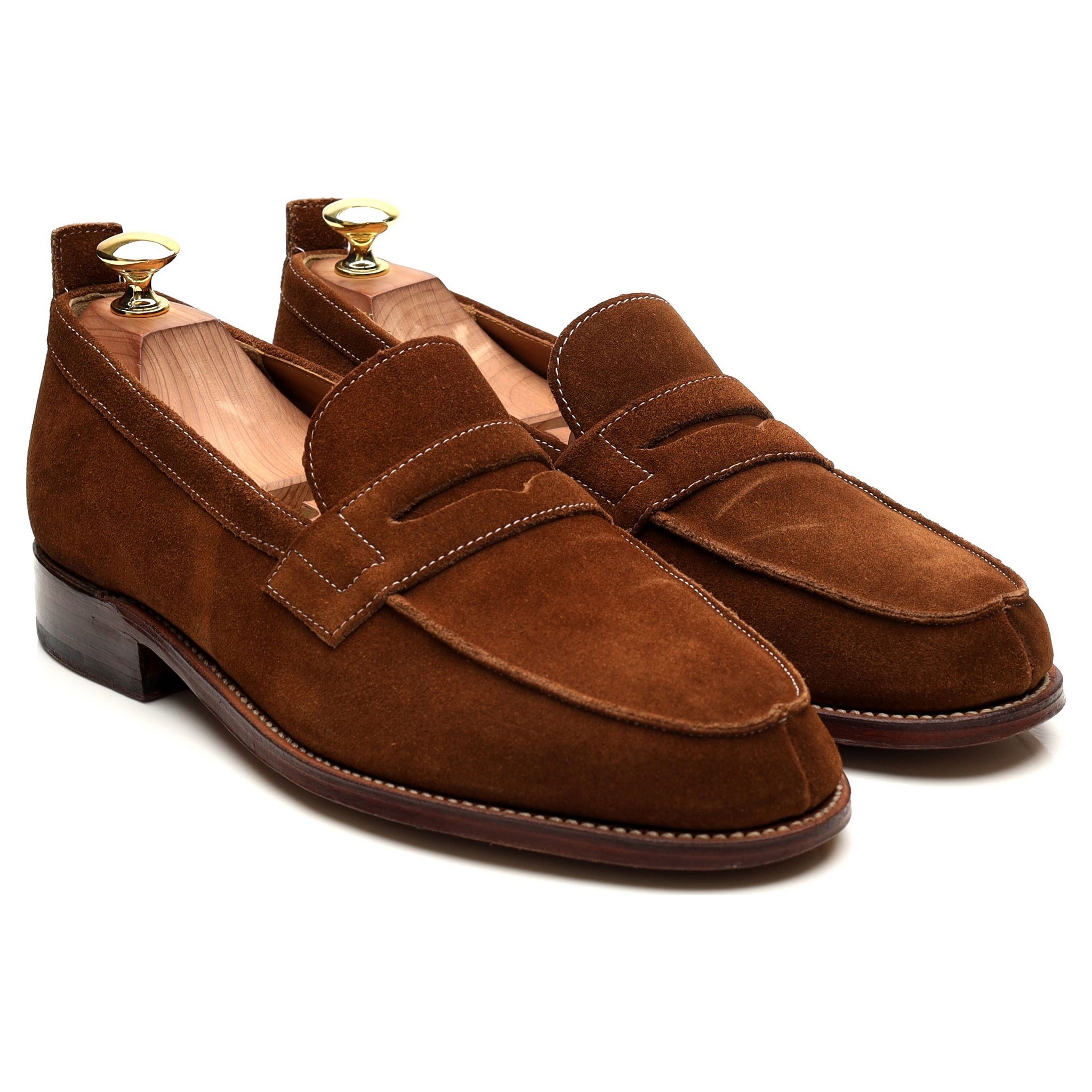 Grenson James mocassins daim marron tabac UK 8