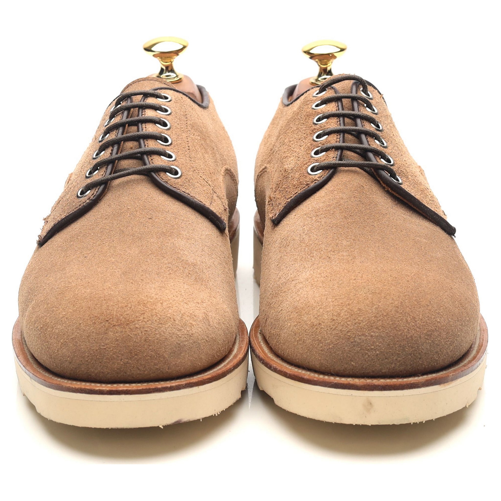 Viberg derby suède beige semelle gomme UK 7