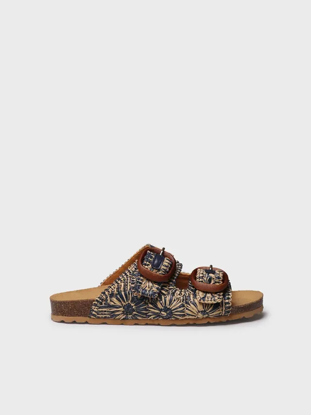 Toni Pons Guam-RF sandale raphia fleurs 3 cm