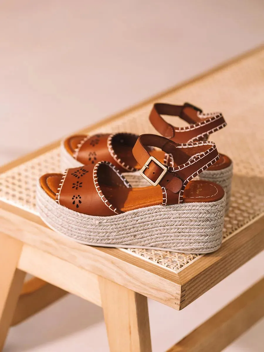 Toni Pons Joana espadrille cuir compensée 7 cm