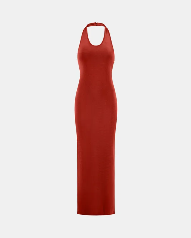 Nodaleto La Galpa robe Aziza Midnight Red dos ouvert