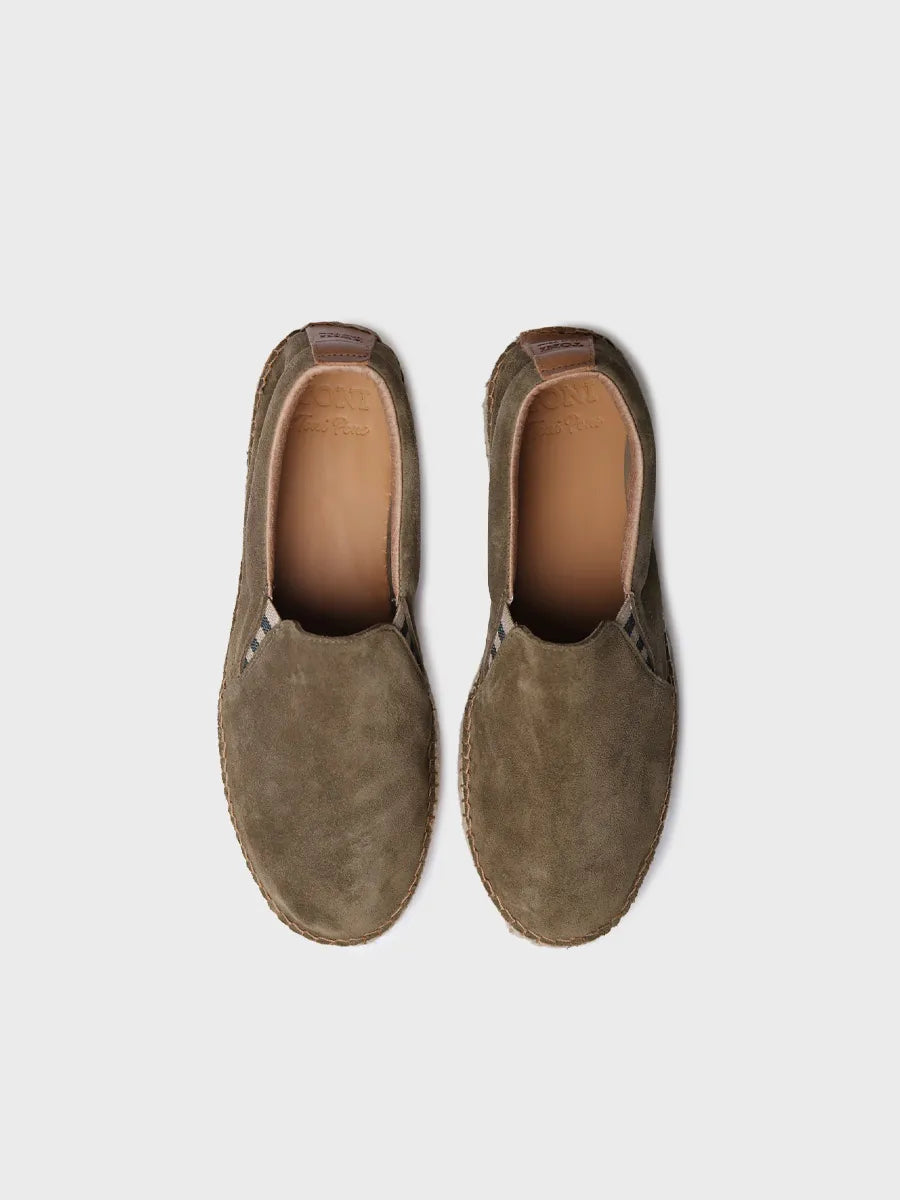 Toni Pons Marti espadrille homme cuir suède army
