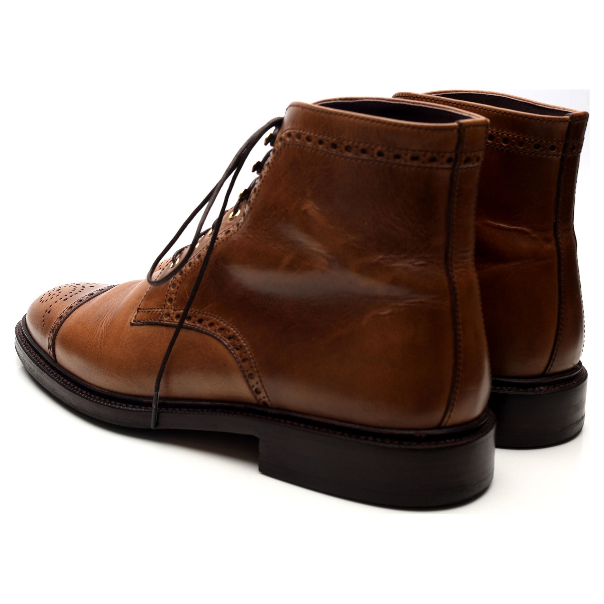 Carmina 80780 boots brogue cuir marron clair UK 9 confort