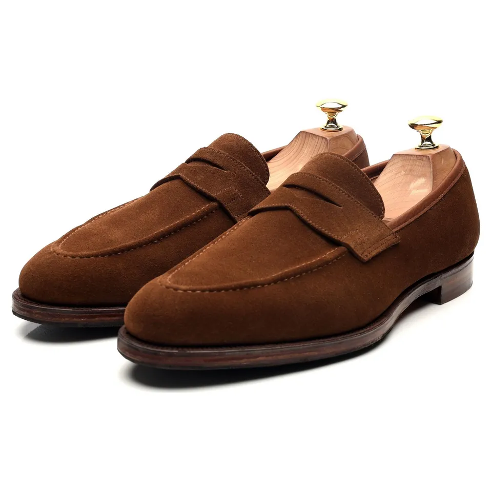 Crockett & Jones Sydney mocassins daim marron UK 8