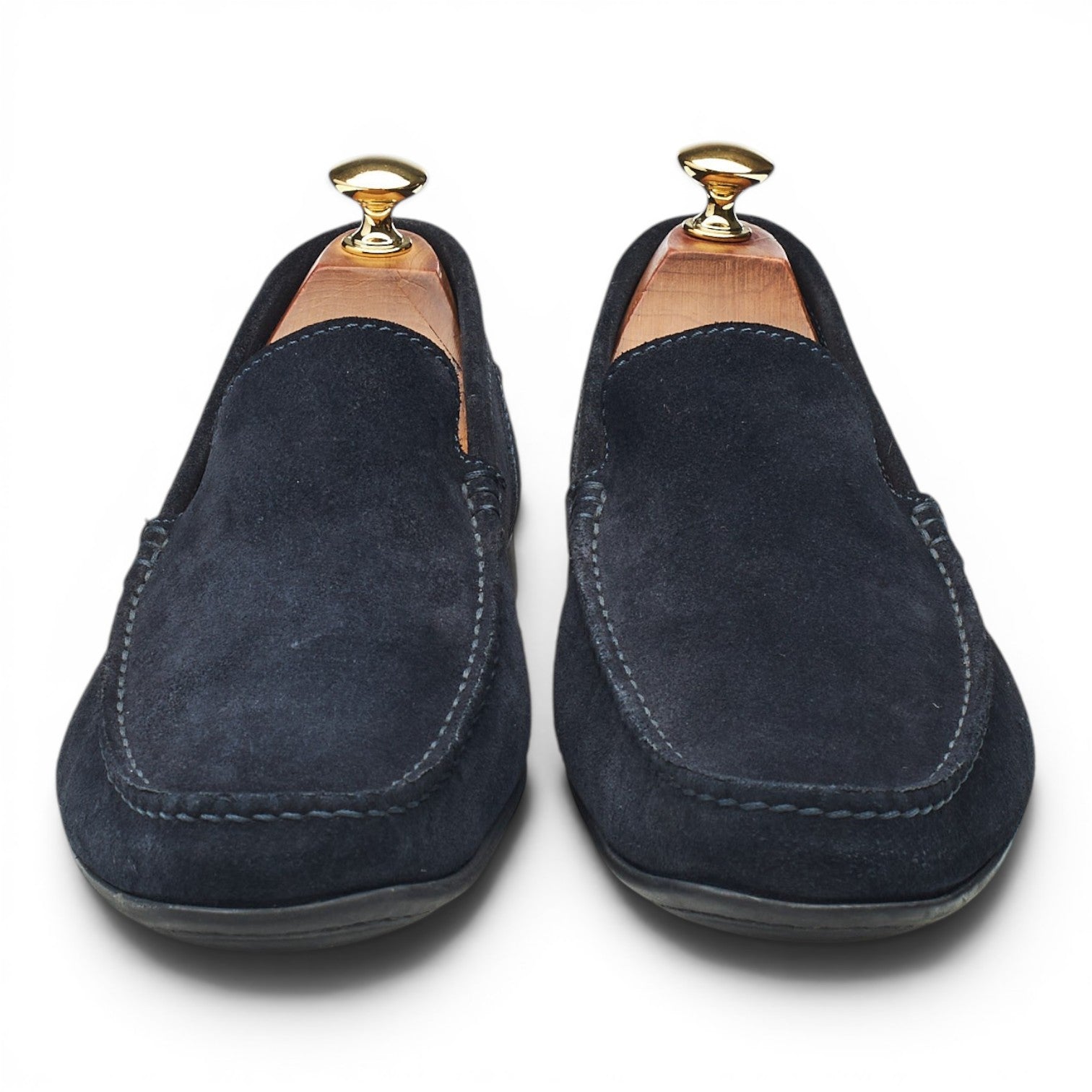 Crockett & Jones Driving mocassins daim bleu marine UK 9