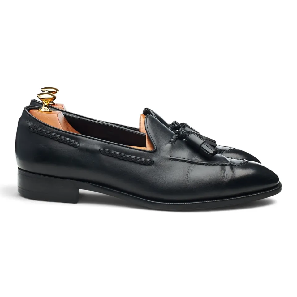 Oct. Tenth OT41 mocassin gland cuir noir UK 9,5