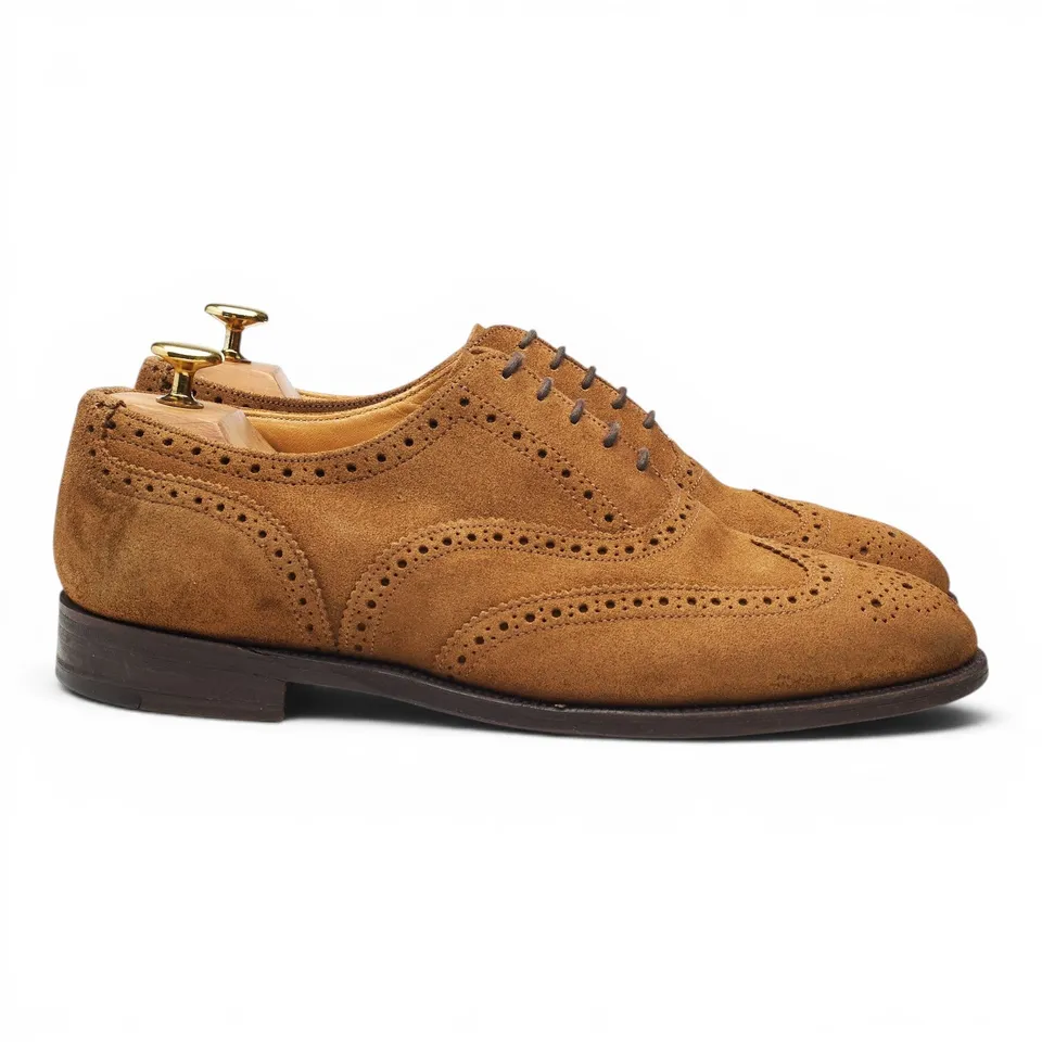 Tricker's Oxford brogue daim marron pointure UK 8