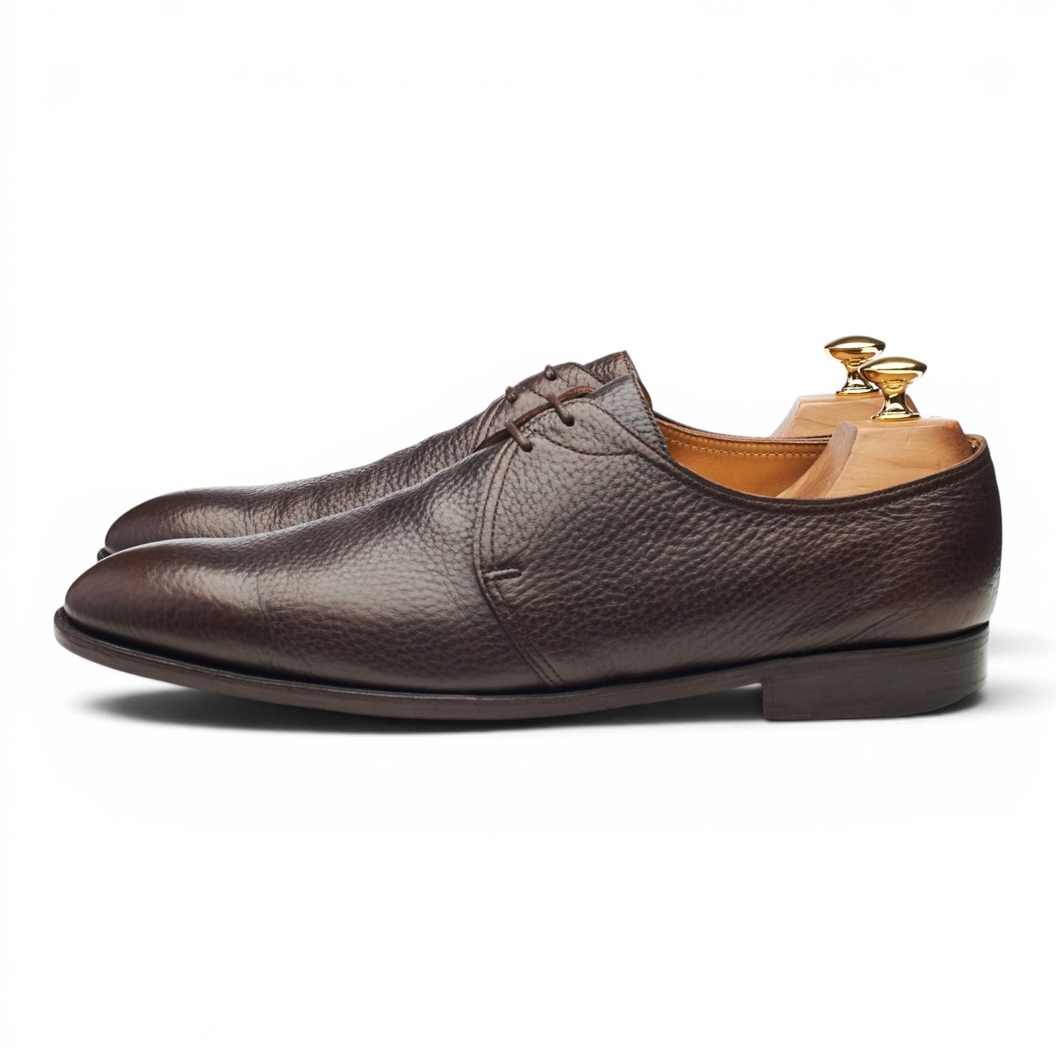 John Lobb Weldon derby cuir grainé marron UK 10