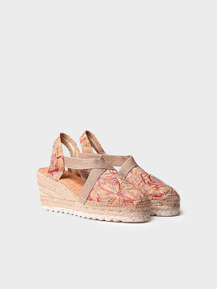 Toni Pons Terra-BI espadrille compensée femme brodée 7 cm
