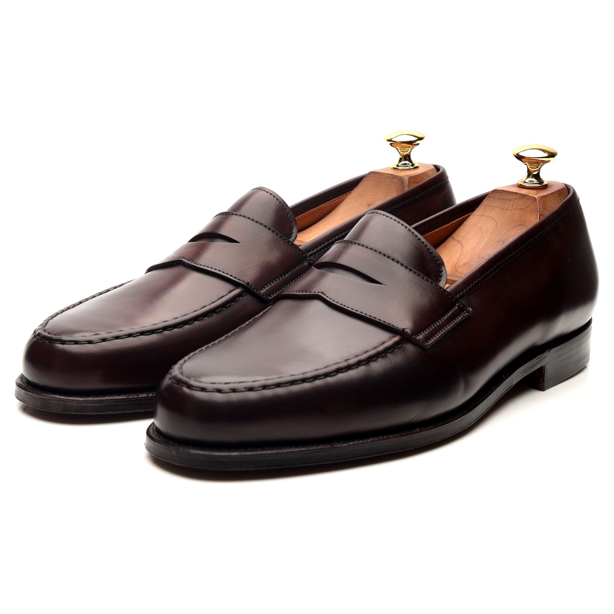 Crockett & Jones Boston mocassin cuir bordeaux UK 9,5