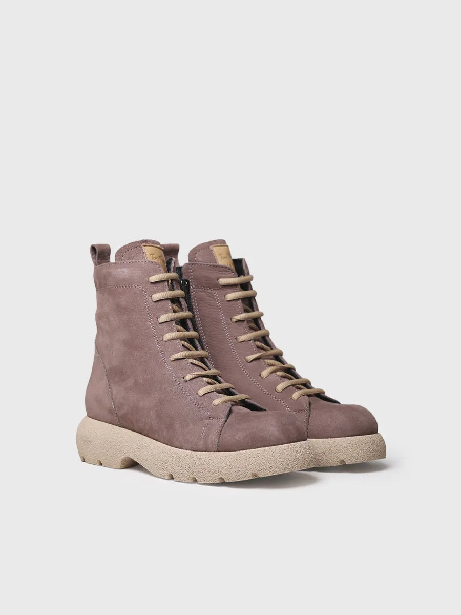 Toni Pons Dasha bottine femme taupe nubuck à lacets
