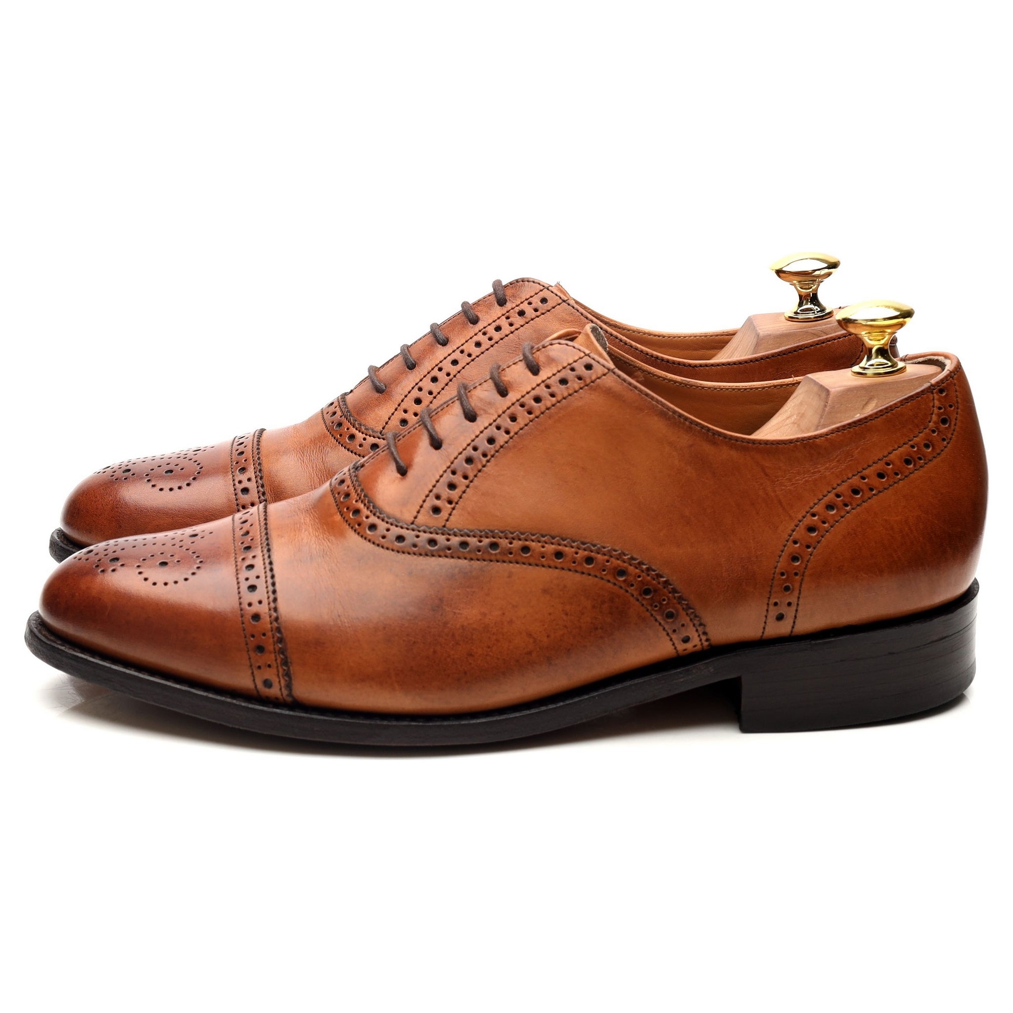 Barker Wallace oxford semi-brogue cuir marron UK 8