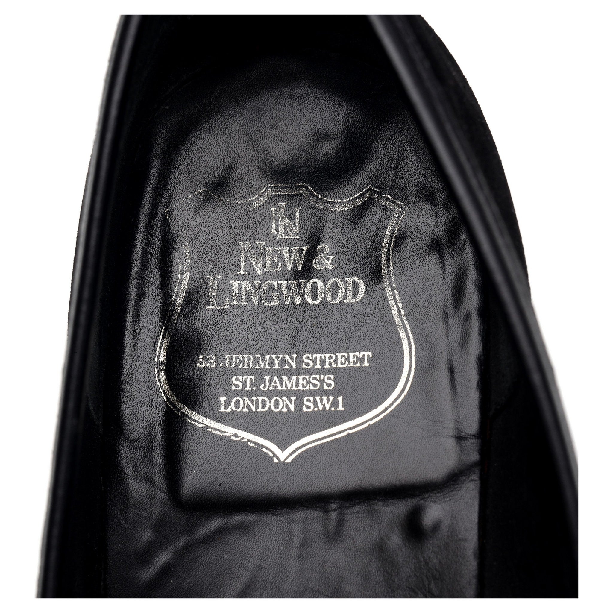 New & Lingwood Eton mocassins suède noir UK 9.5