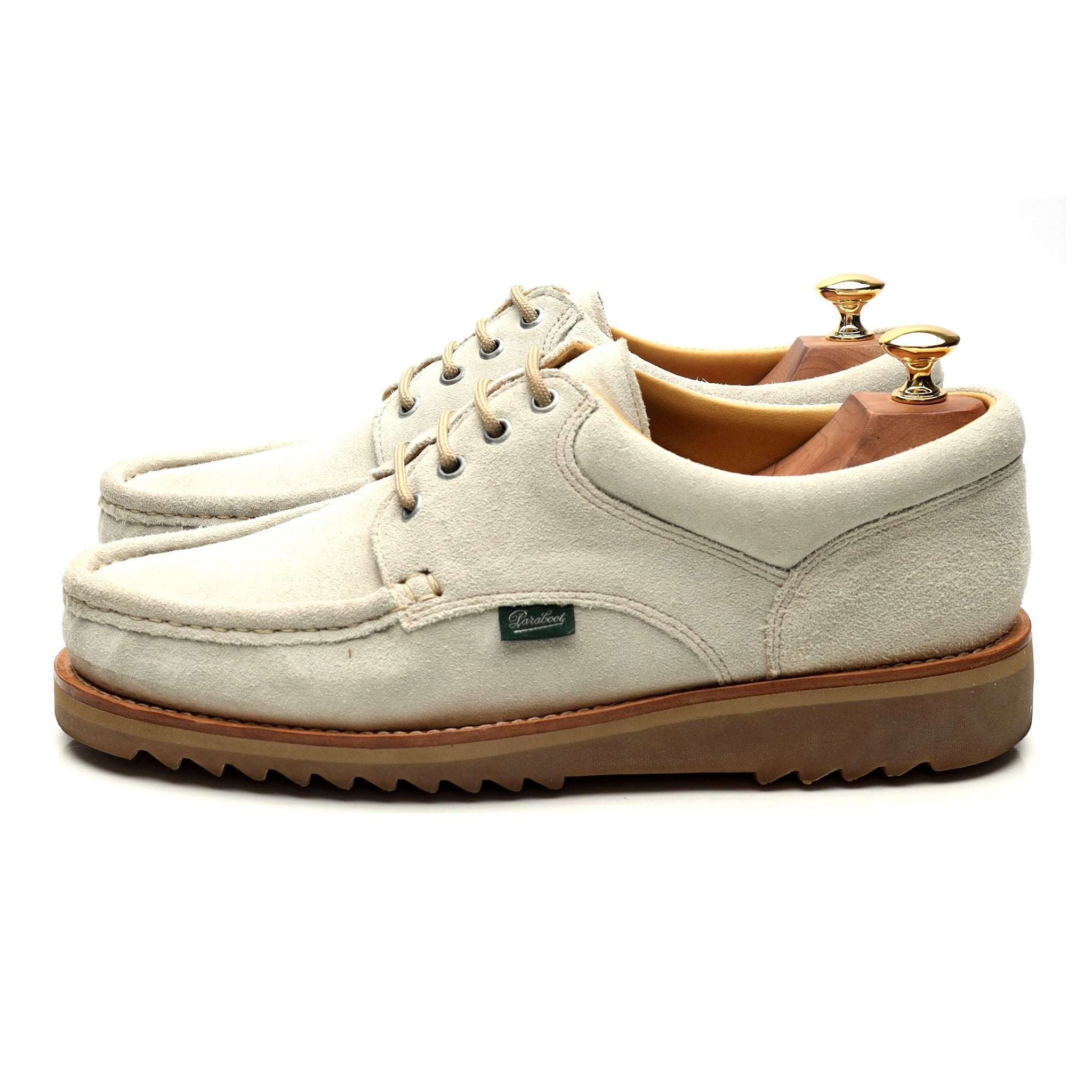 Paraboot Thiers chaussure bateau suède crème UK 9