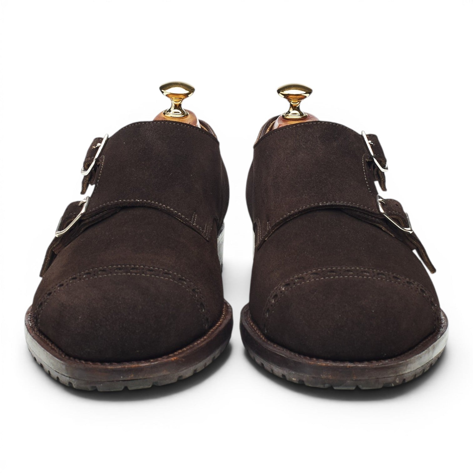 Valentin Frunza double boucle suède marron pointure UK 8.5