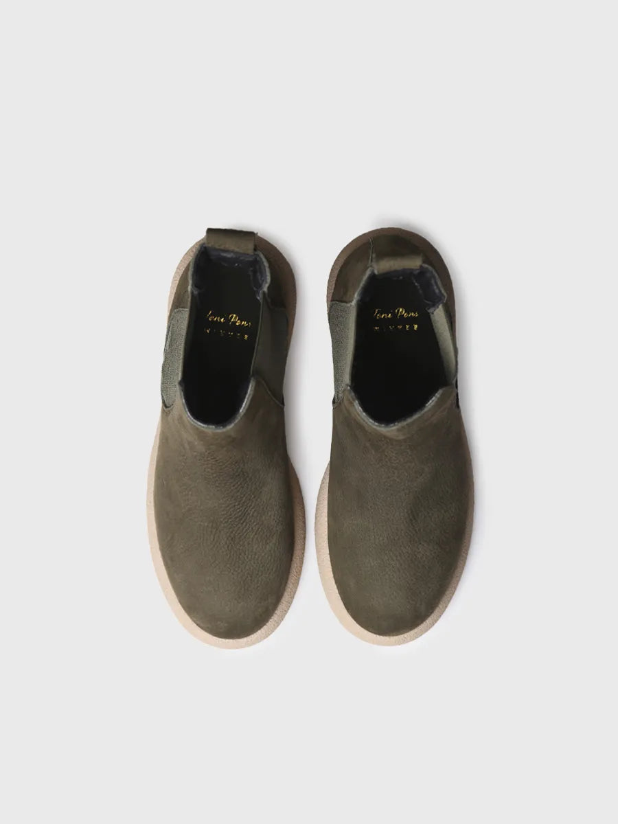 Toni Pons Davinia bottines nubuck kaki 4,5 cm