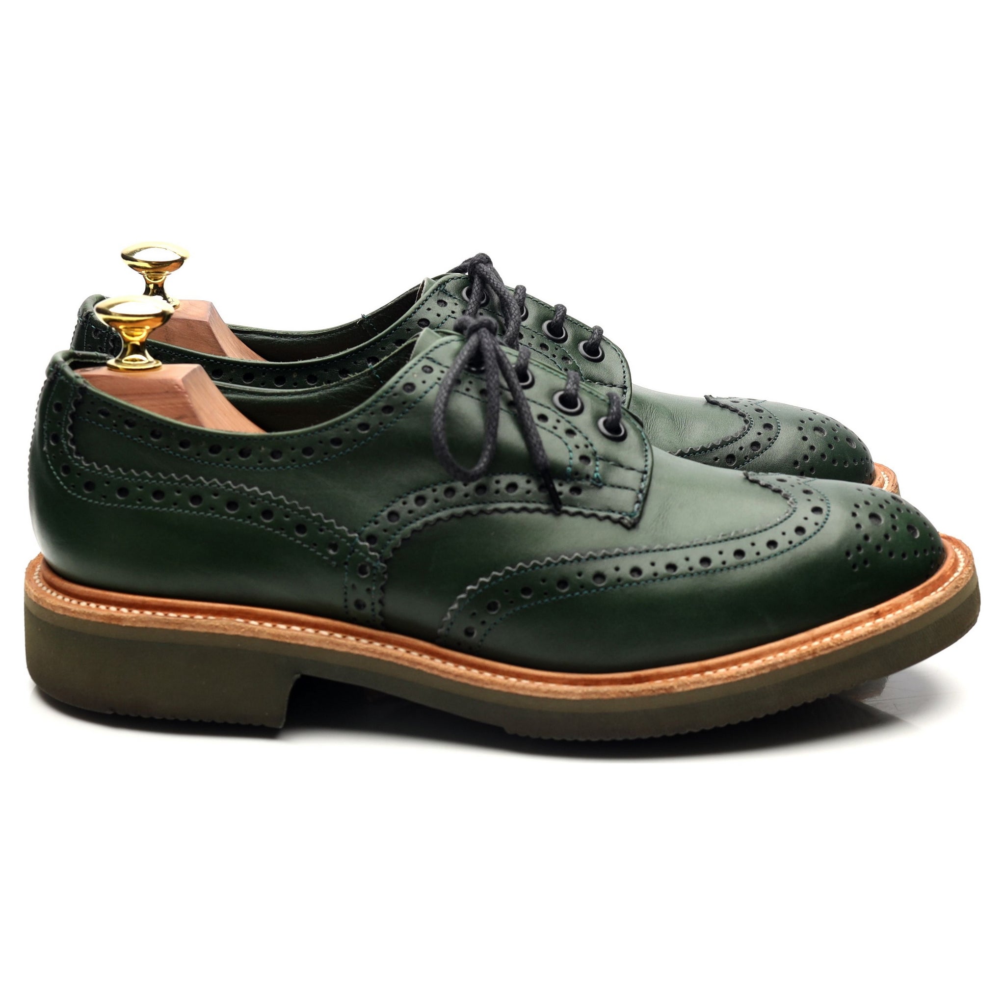 Tricker's Bourton derbys brogues cuir vert 41
