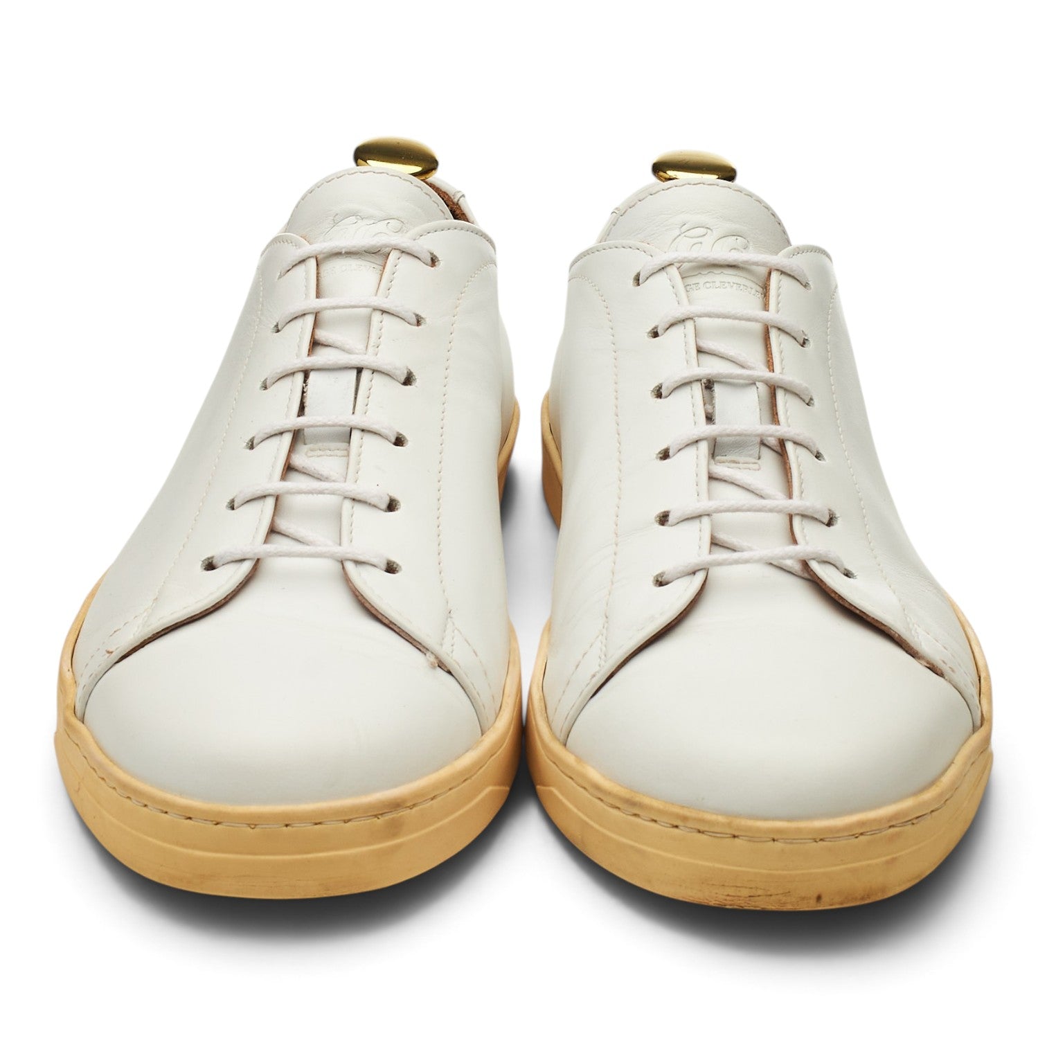 George Cleverley Jack sneakers cuir blanc UK 7