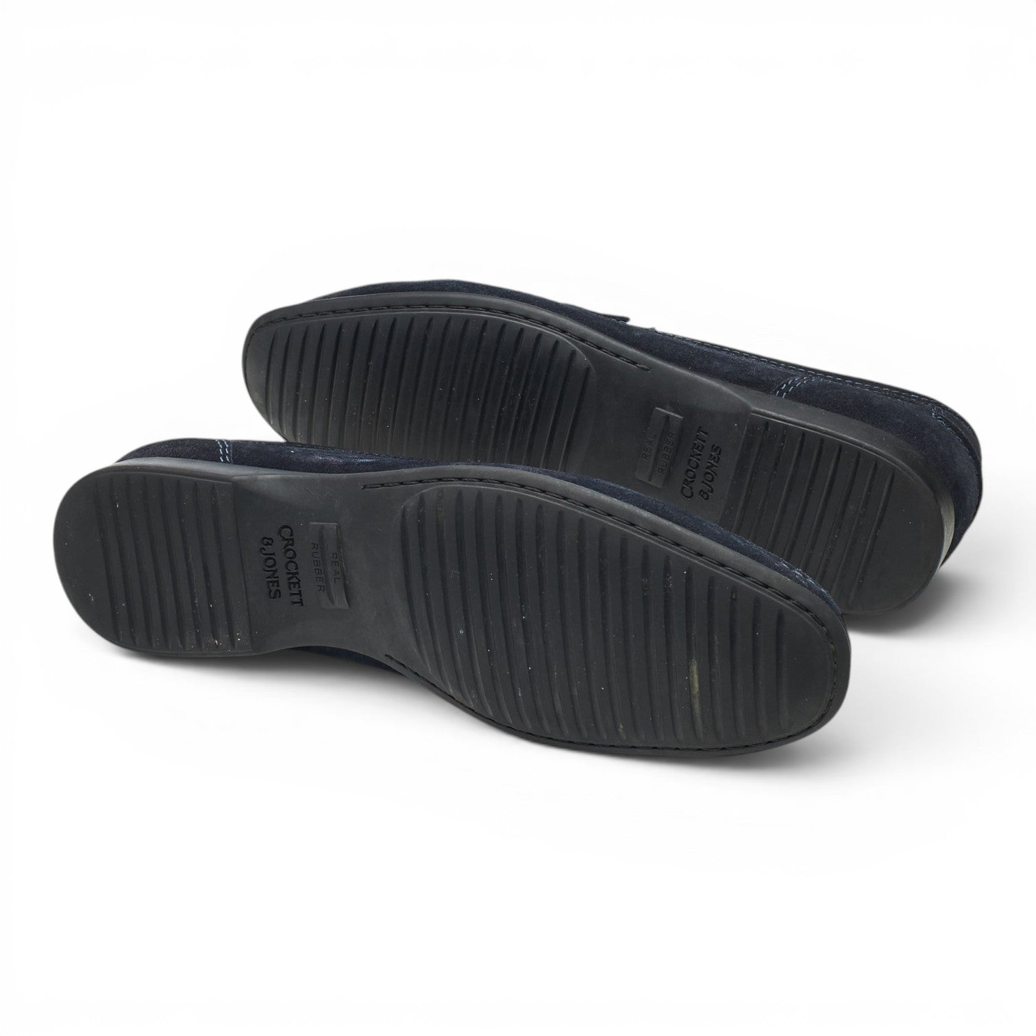 Crockett & Jones Driving mocassins daim bleu marine UK 9