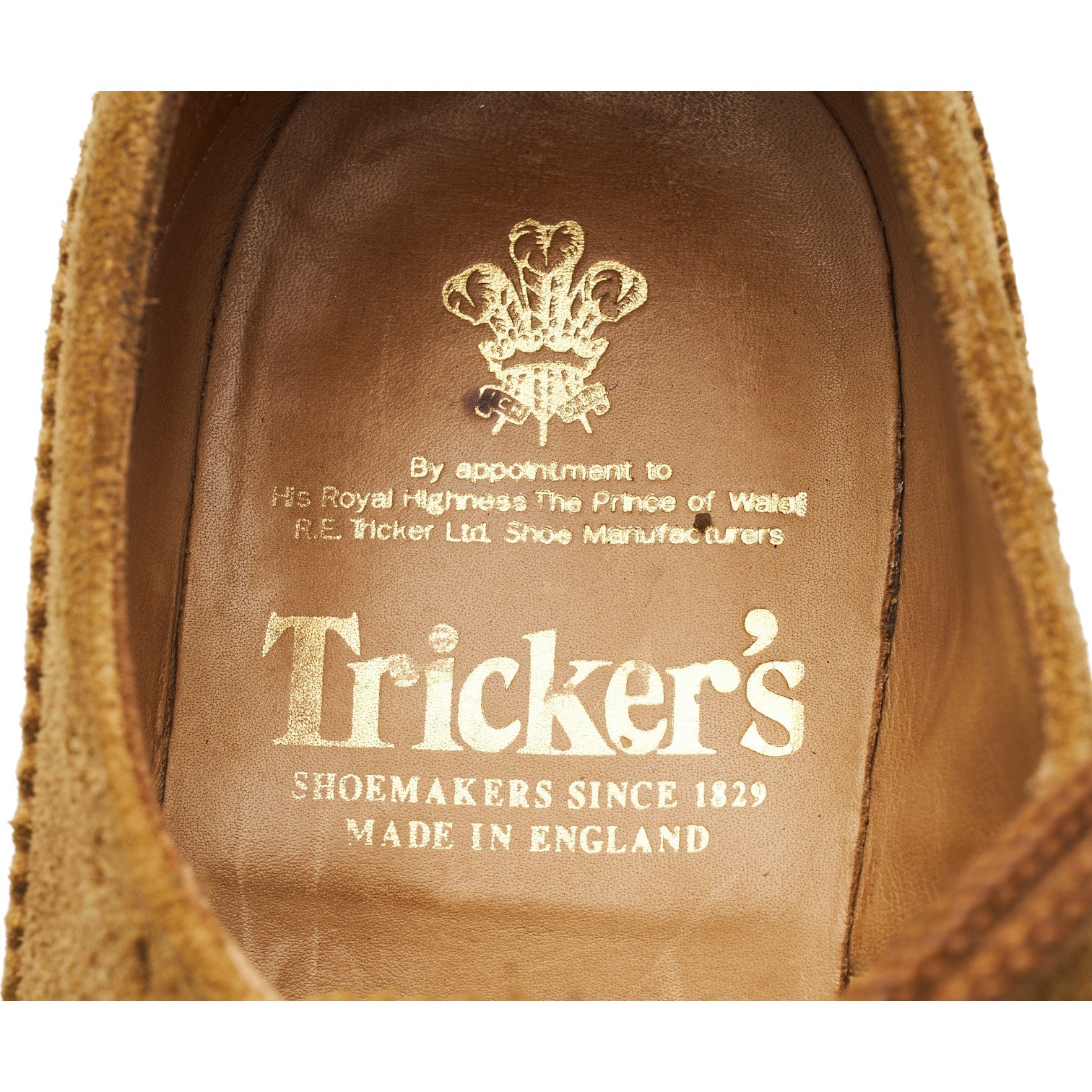 Tricker's Bourton derbies sable pointure UK 6.5 suède