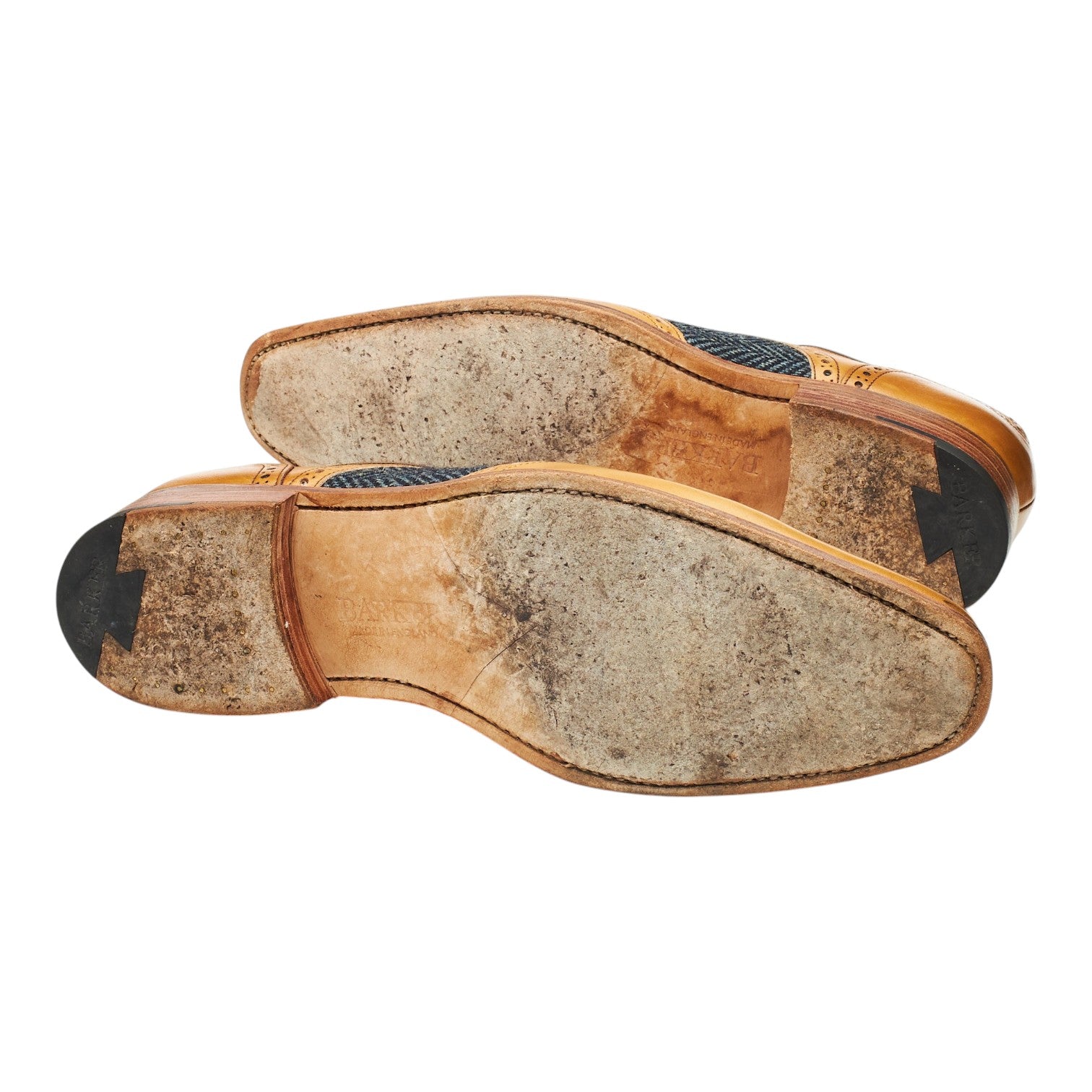 Barker Jackson derby cuir camel tweed 8 UK