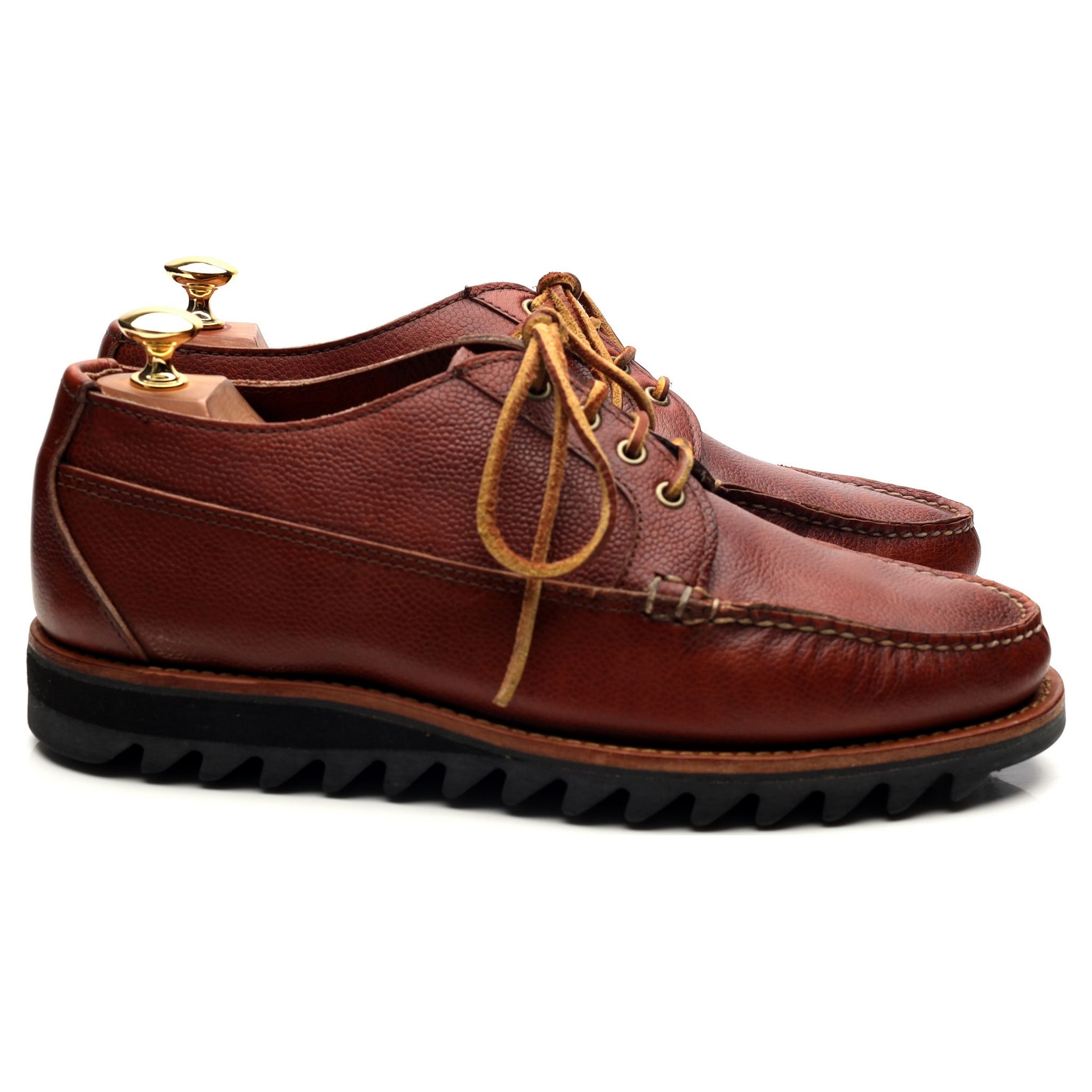 Yuketen derby moc toe cuir grainé marron pointure UK 8