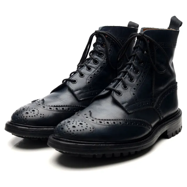 Tricker's Stow bottines cuir bleu marine 9 UK