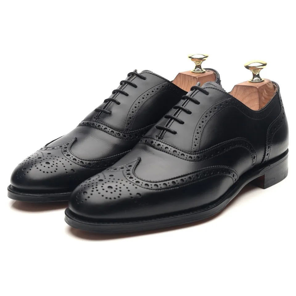 New & Lingwood brogues cuir noir UK 7.5