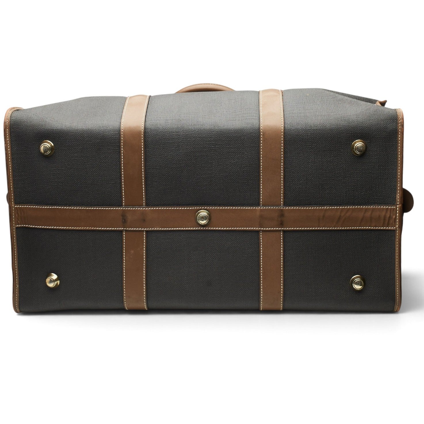 Dunhill sac de voyage toile cirée marron cuir tanné