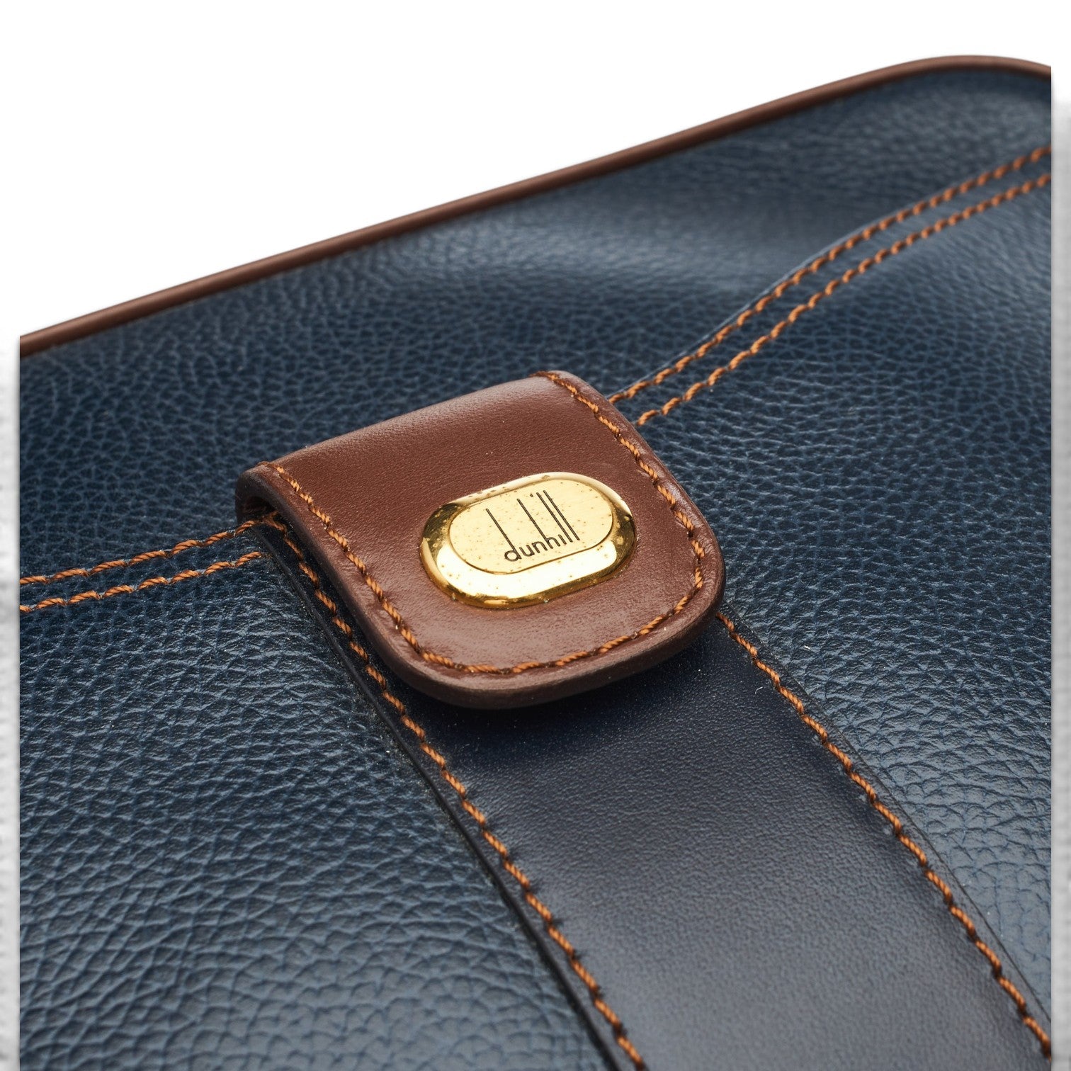Dunhill trousse de toilette cuir grainé bleu marine