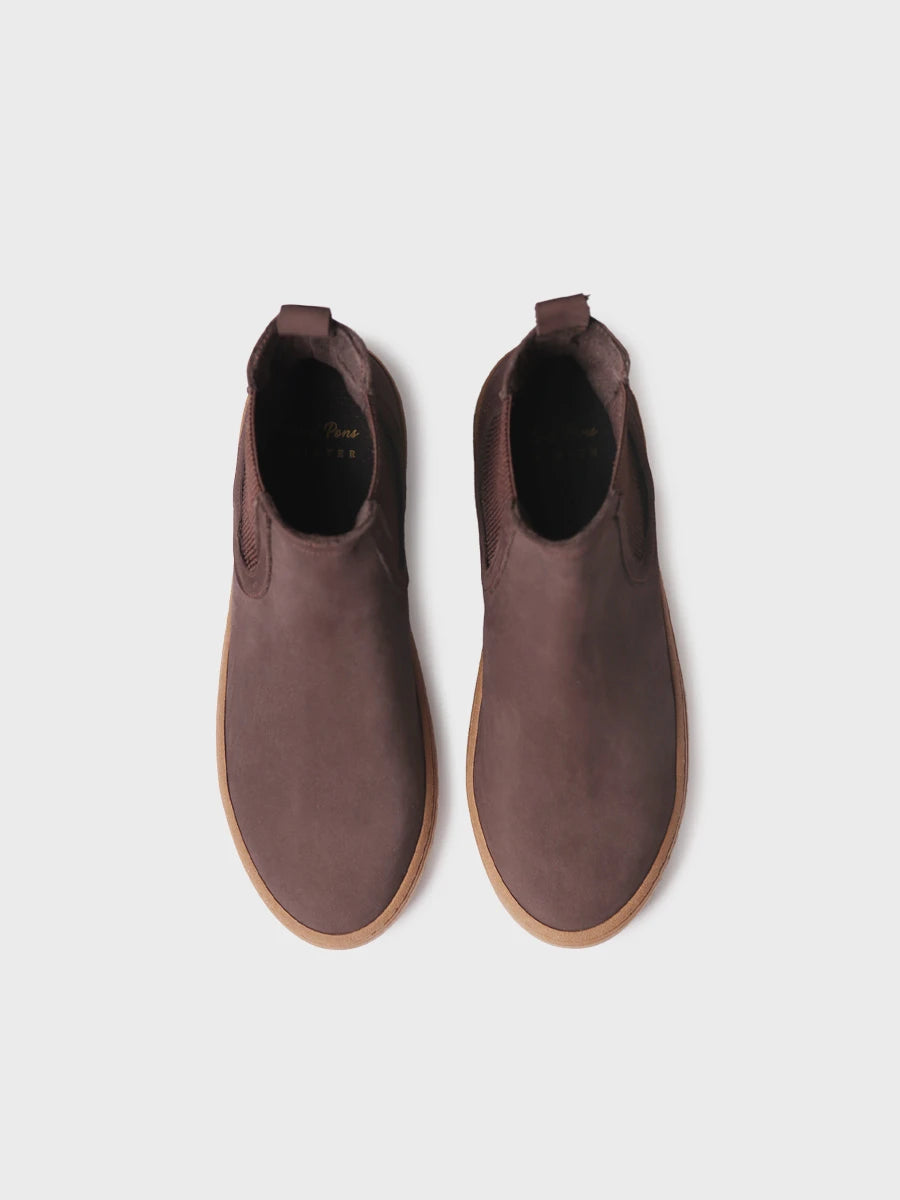 Toni Pons Serra bottine nubuck femme élastiques semelle 4 cm