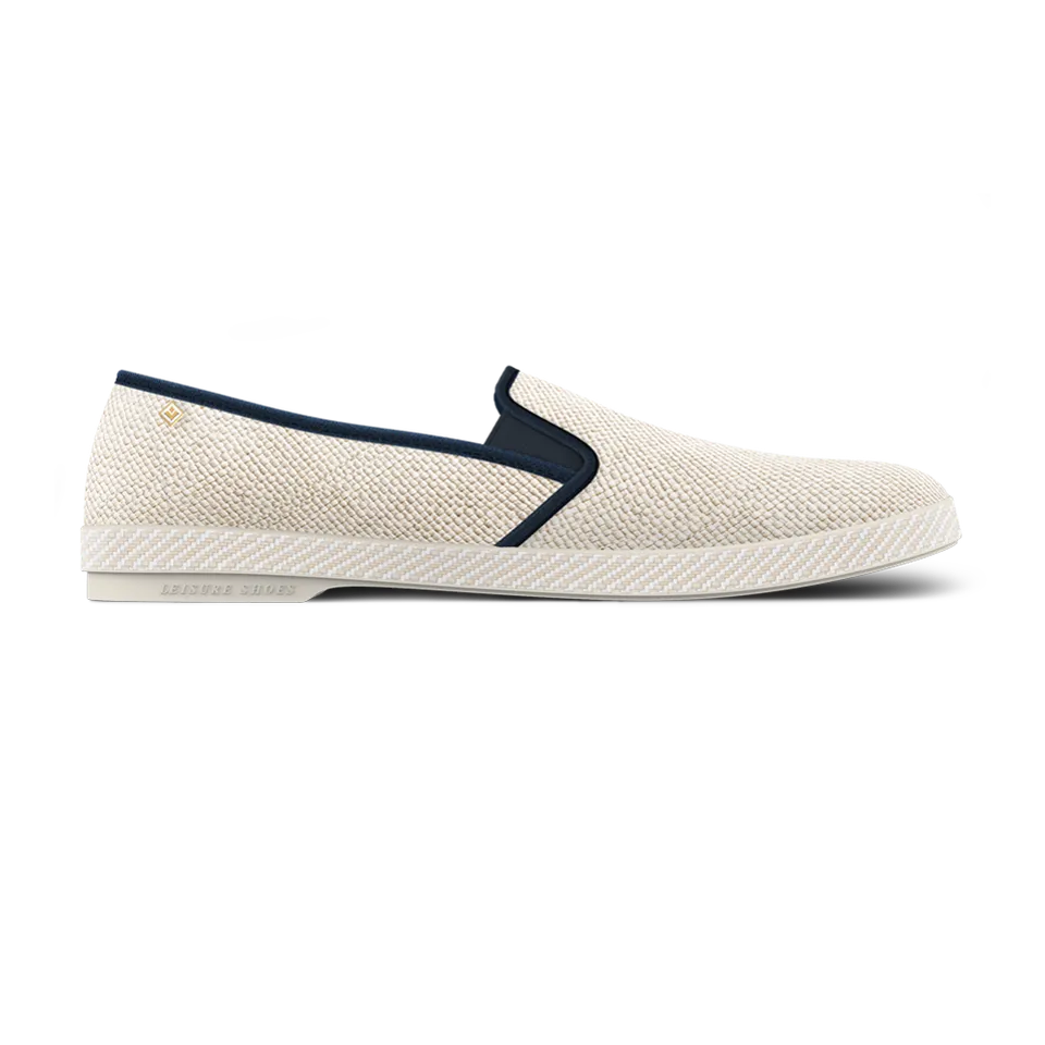 Rivieras 1510 espadrille raphia ivoire marine